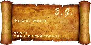 Bujdos Gyula névjegykártya